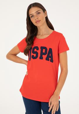 Kadın Kırmızı Bisiklet Yaka Basic Tişört - 50280036037