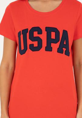 Kadın Kırmızı Bisiklet Yaka Basic Tişört - 50280036037