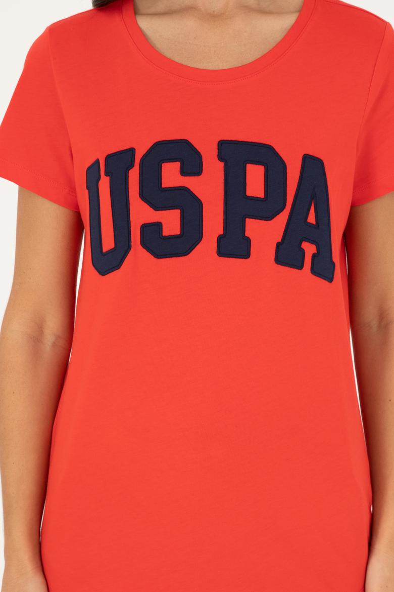 Kadın Kırmızı Bisiklet Yaka Basic Tişört - 50280036037