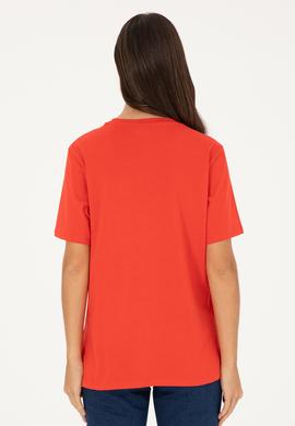 Kadın Kırmızı Basic Tişört - 50280020061