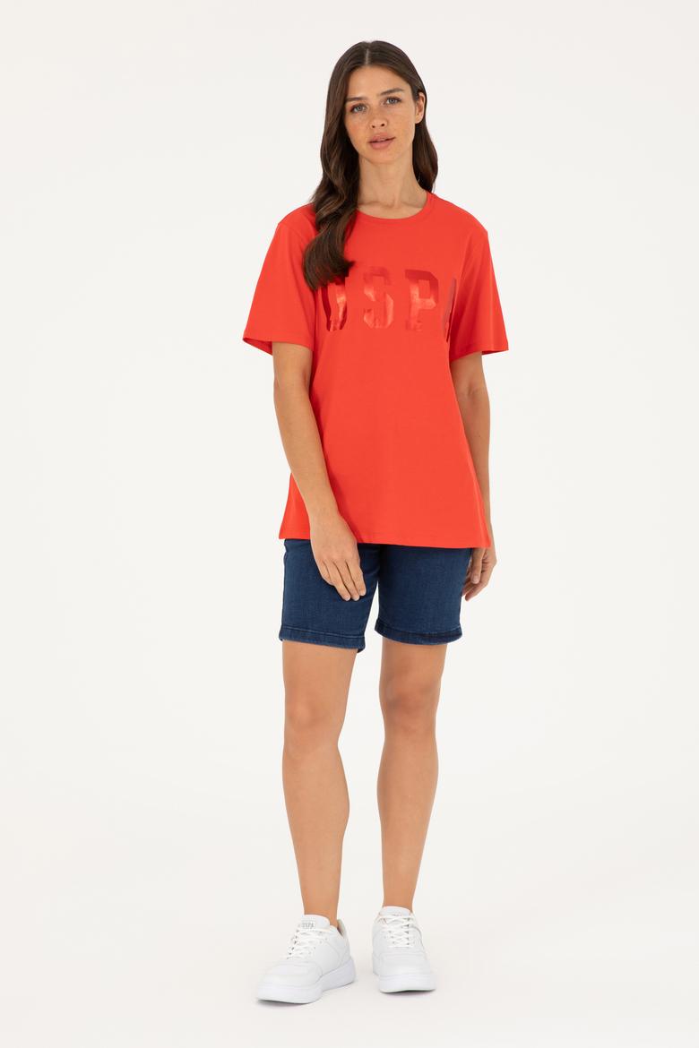 Kadın Kırmızı Basic Tişört - 50280020061