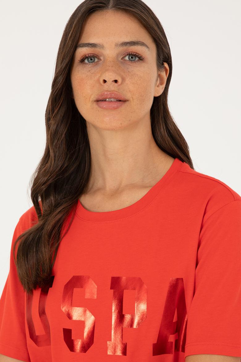 Kadın Kırmızı Basic Tişört - 50280020061