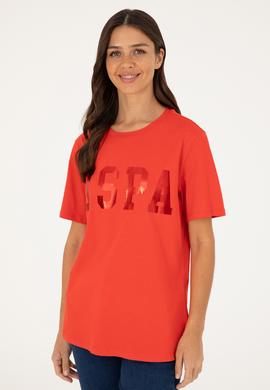 Kadın Kırmızı Basic Tişört - 50280020061