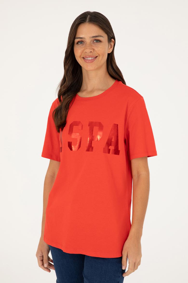 Kadın Kırmızı Basic Tişört - 50280020061