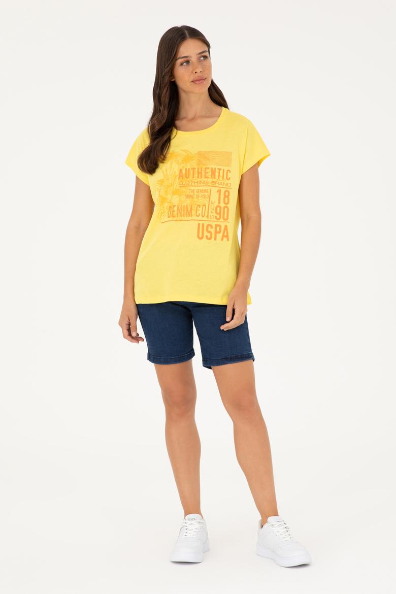 Kadın Sarı Tişört - 50282895004