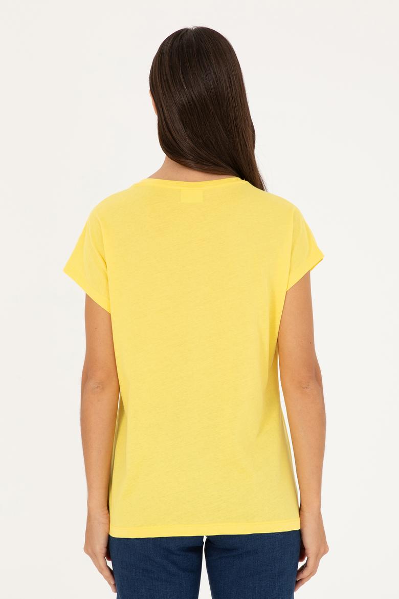 Kadın Sarı Tişört - 50282895004