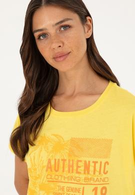 Kadın Sarı Tişört - 50282895004