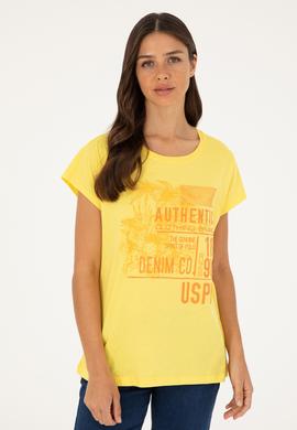 Kadın Sarı Tişört - 50282895004