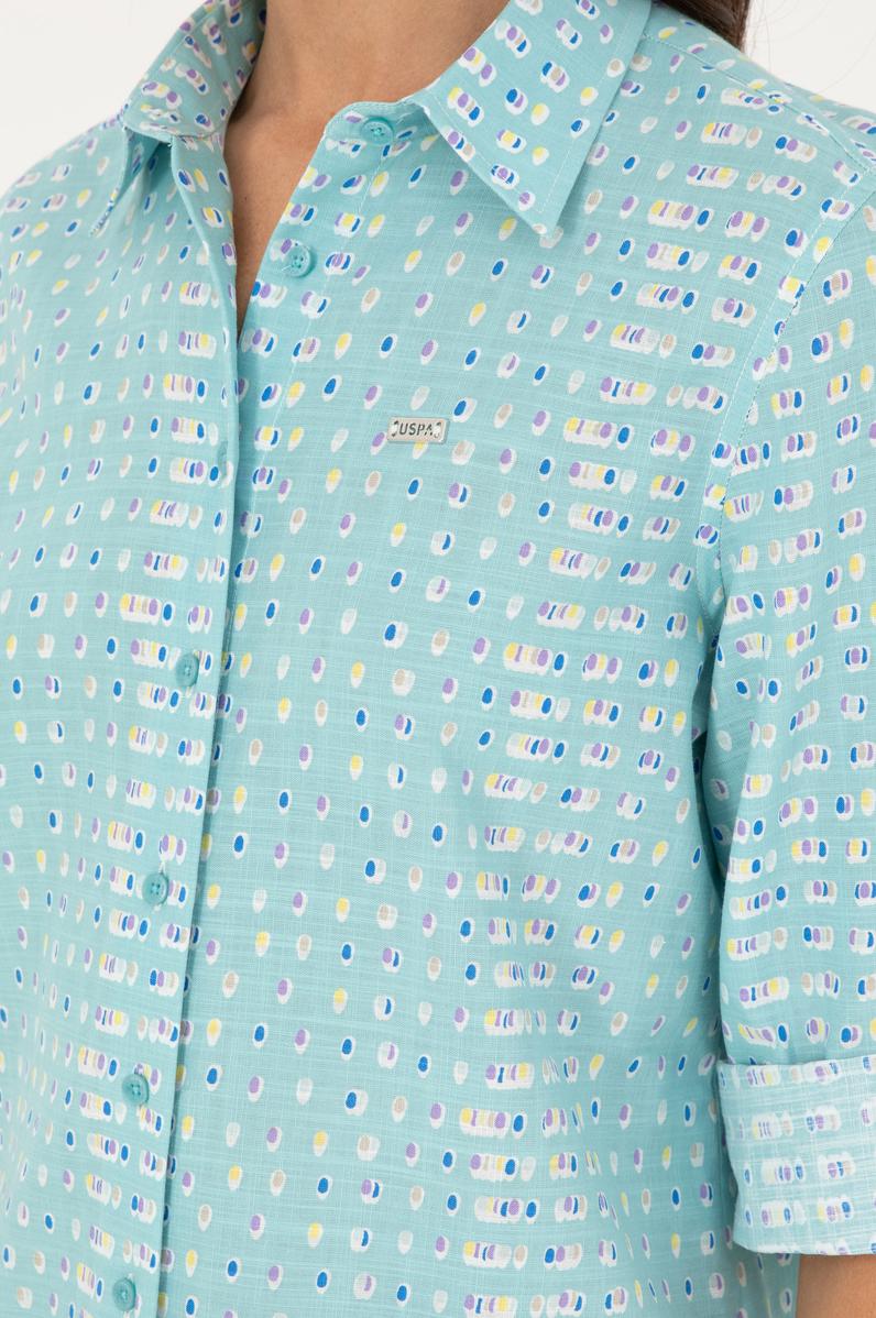 Kadın Mint Uzun Kollu Gömlek