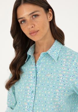 Kadın Mint Uzun Kollu Gömlek - 50280941010