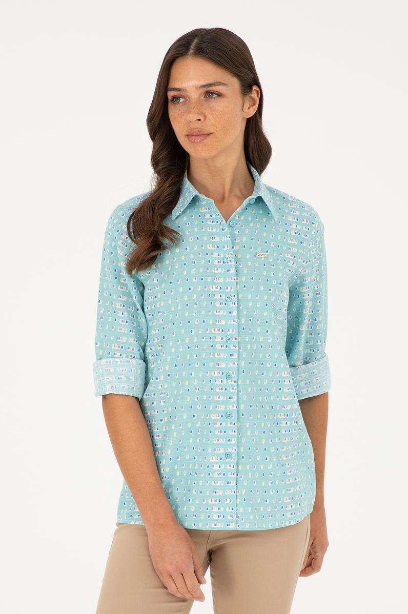 Kadın Mint Uzun Kollu Gömlek