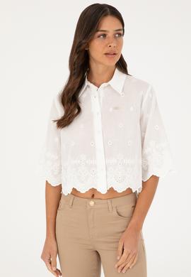 Kadın Beyaz Uzun Kollu Gömlek - 50283615002
