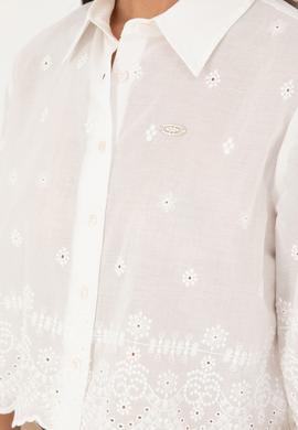 Kadın Beyaz Uzun Kollu Gömlek - 50283615002