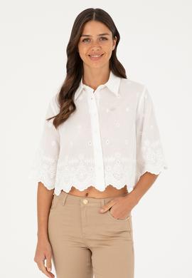 Kadın Beyaz Uzun Kollu Gömlek - 50283615002