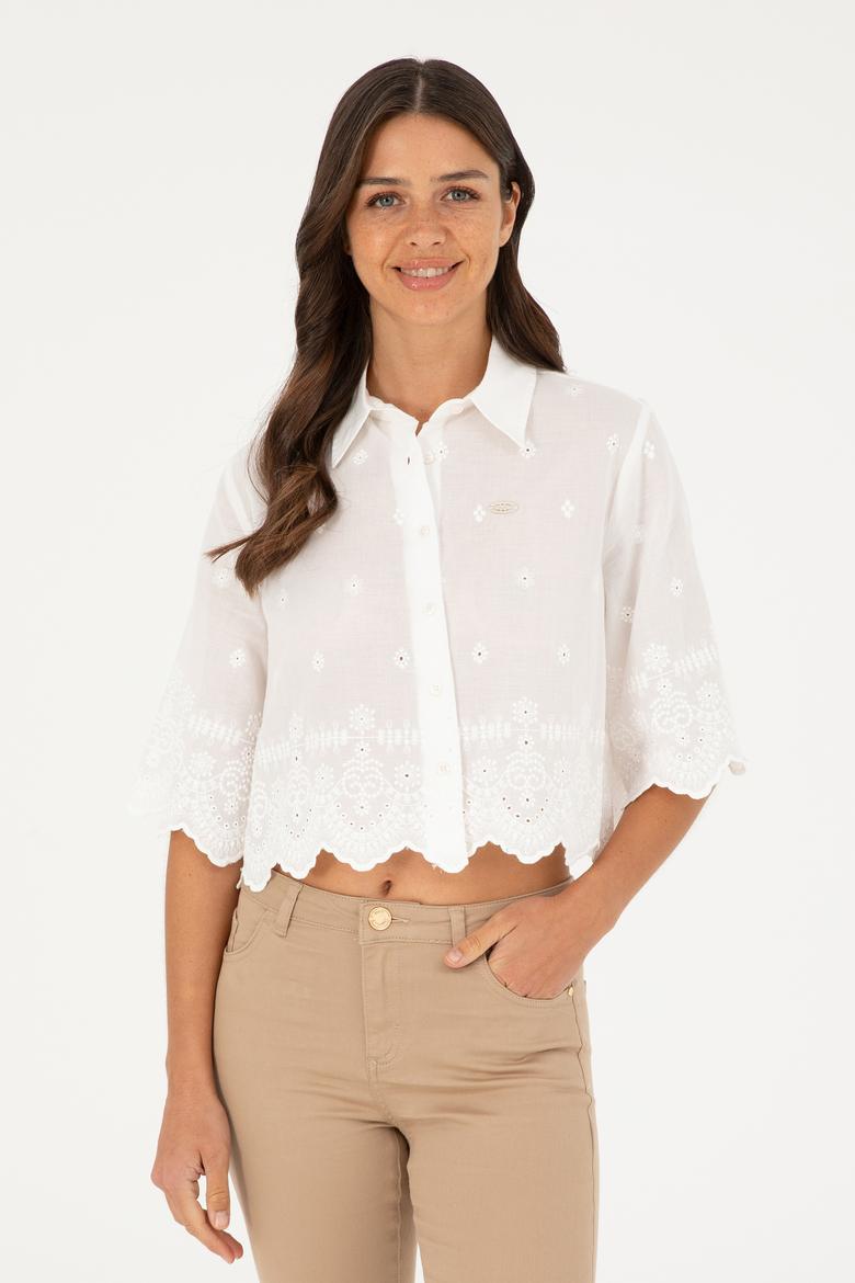Kadın Beyaz Uzun Kollu Gömlek