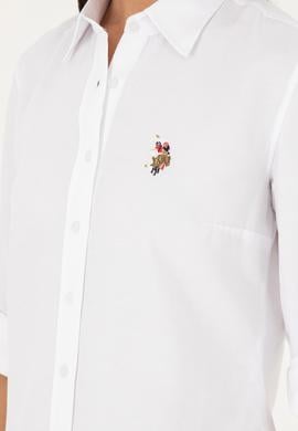 Kadın Beyaz Uzun Kollu Basic Gömlek - 50283992007