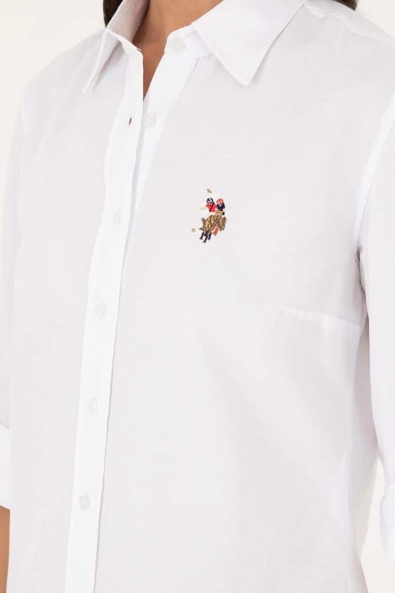 Kadın Beyaz Uzun Kollu Basic Gömlek - 50283992007