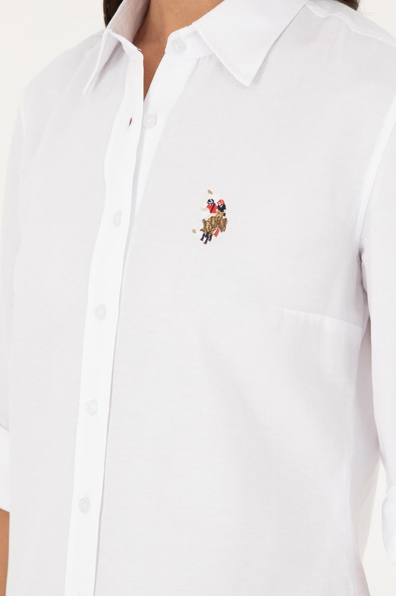 Kadın Beyaz Uzun Kollu Basic Gömlek