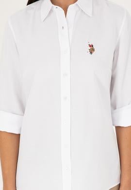 Kadın Beyaz Uzun Kollu Basic Gömlek - 50283992007