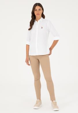 Kadın Beyaz Uzun Kollu Basic Gömlek - 50283992007