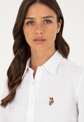 Kadın Beyaz Uzun Kollu Basic Gömlek - 50283992007