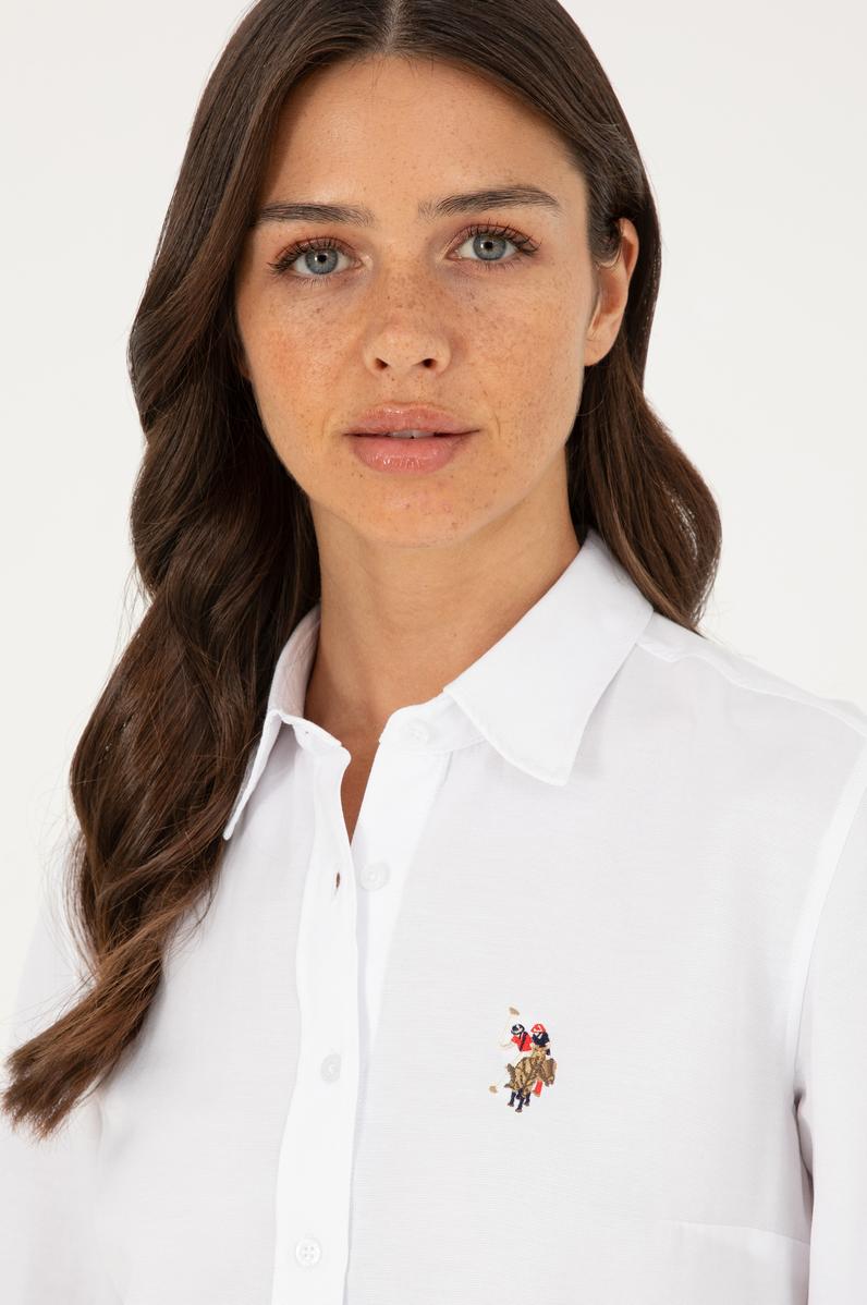 Kadın Beyaz Uzun Kollu Basic Gömlek