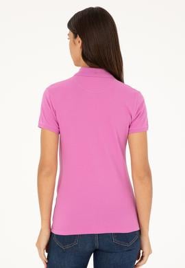 Kadın Pembe Basic Polo Yaka Tişört - 50280060193