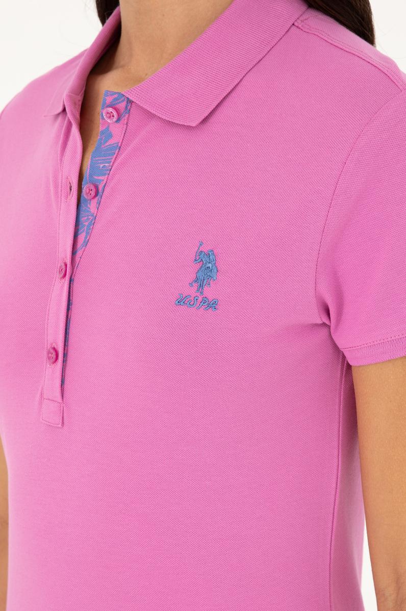 Kadın Pembe Basic Polo Yaka Tişört