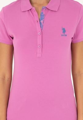 Kadın Pembe Basic Polo Yaka Tişört - 50280060193
