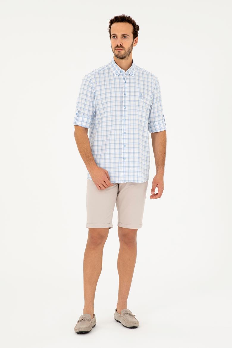 Erkek Mavi Uzun Kollu Gömlek - 50264414017