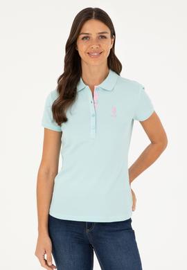 Kadın Su Yeşili Basic Polo Yaka Tişört - 50280060076