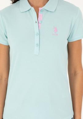 Kadın Su Yeşili Basic Polo Yaka Tişört - 50280060076