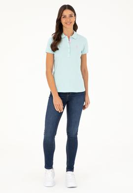 Kadın Su Yeşili Basic Polo Yaka Tişört - 50280060076