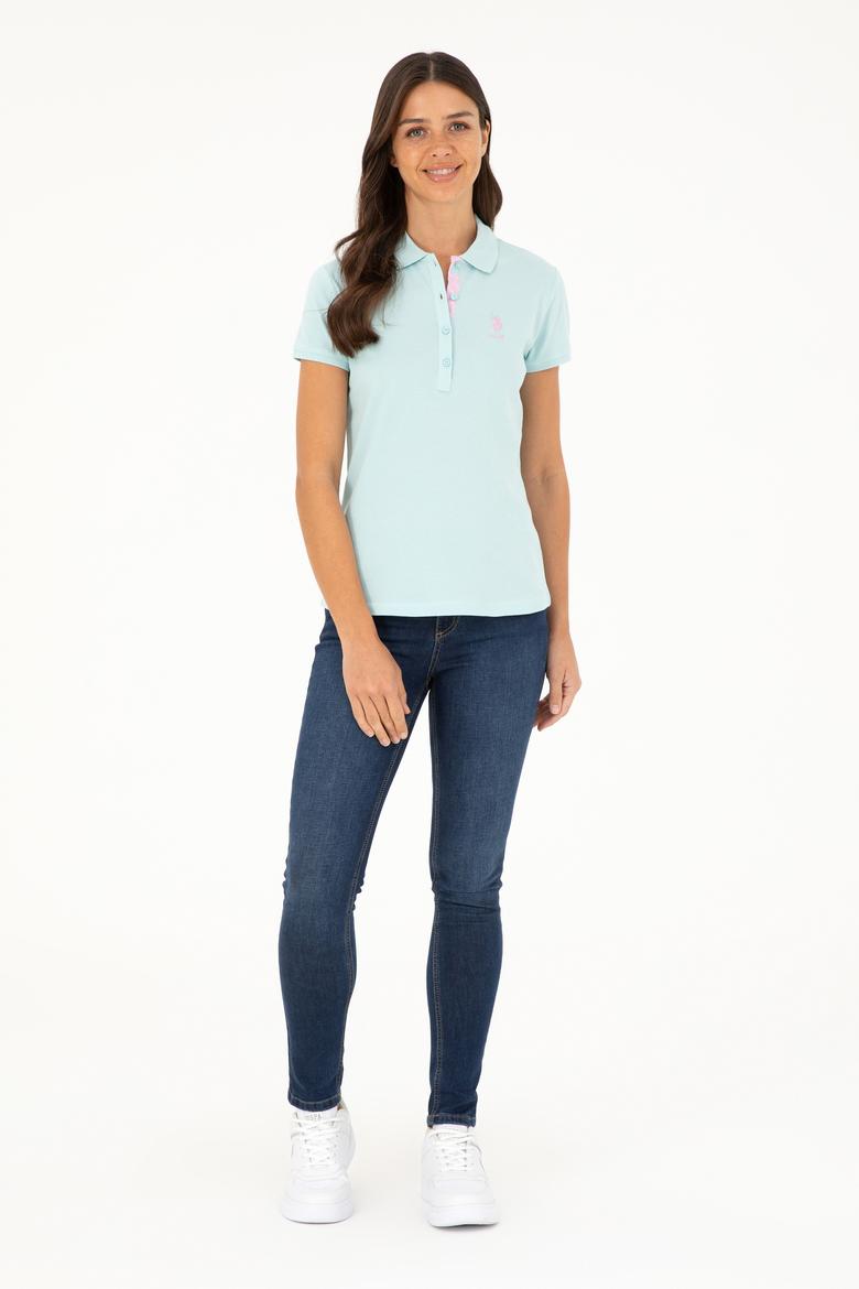 Kadın Su Yeşili Basic Polo Yaka Tişört - 50280060076