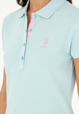 Kadın Su Yeşili Basic Polo Yaka Tişört - 50280060076