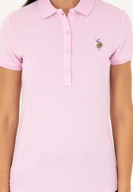 Kadın Pembe Polo Yaka Tişört - 50280067039