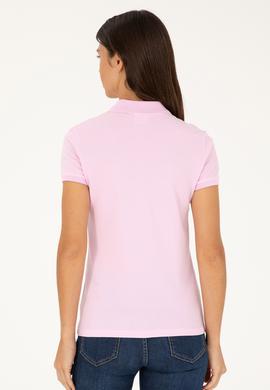 Kadın Pembe Polo Yaka Tişört - 50280067039