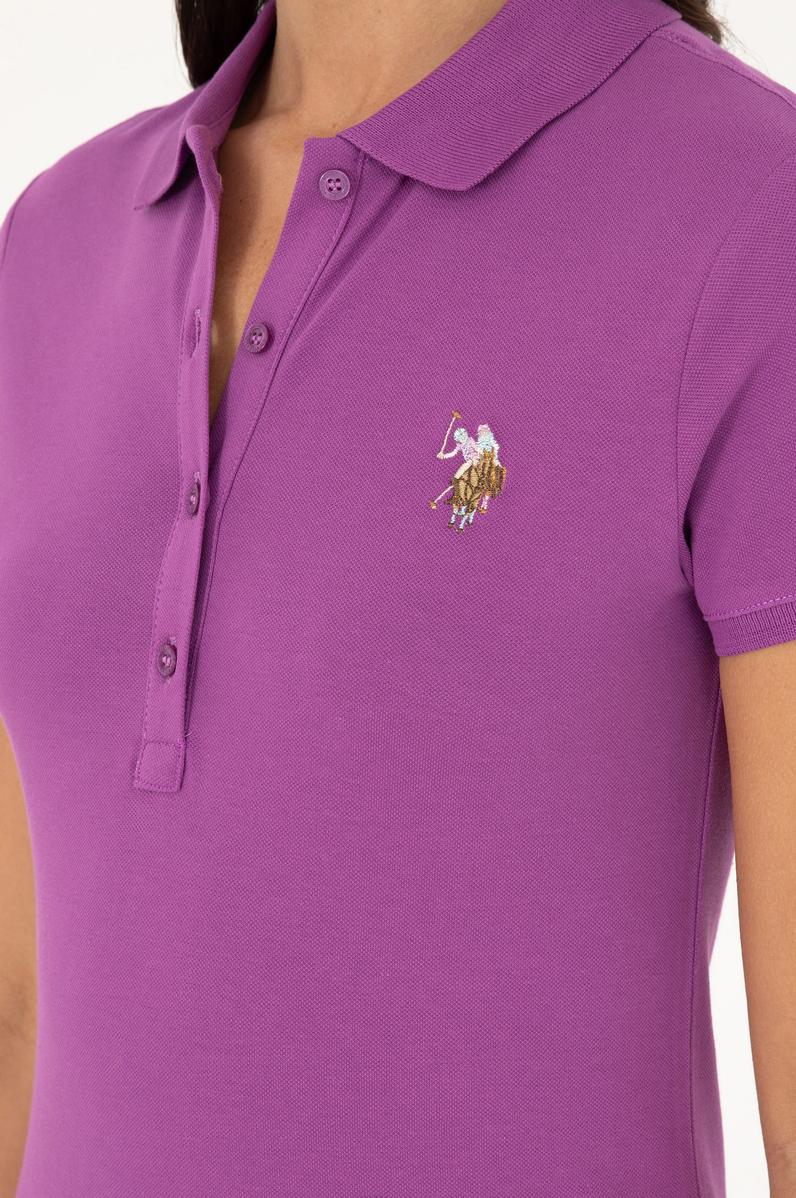 Kadın Mor Polo Yaka Tişört