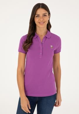 Kadın Mor Polo Yaka Tişört - 50280067146