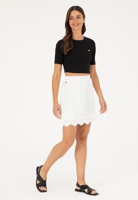 Kadın Ekru Dokuma Etek - 50282350009