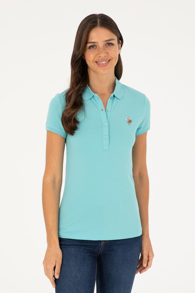 Kadın Mint Polo Yaka Tişört