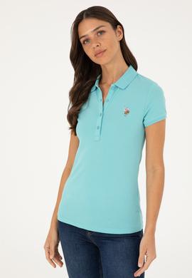 Kadın Mint Polo Yaka Tişört - 50280067047