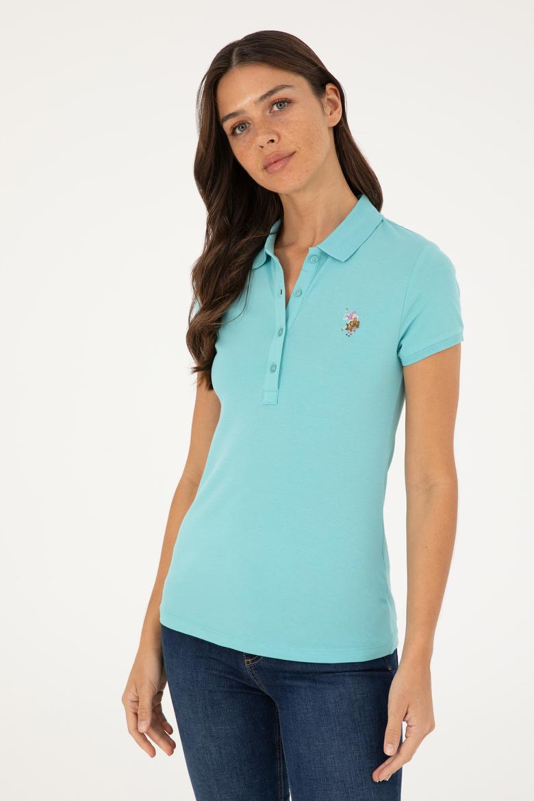 Kadın Mint Polo Yaka Tişört - 50280067047