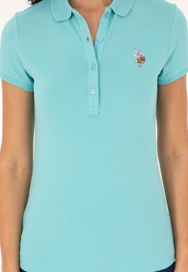 Kadın Mint Polo Yaka Tişört - 50280067047