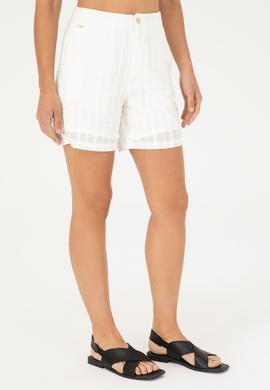 Kadın Ekru Dokuma Şort - 50282569004