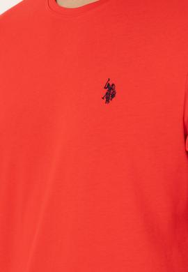 Erkek Regular Fit Bisiklet Yaka Kırmızı Basic Tişört - 50279632189