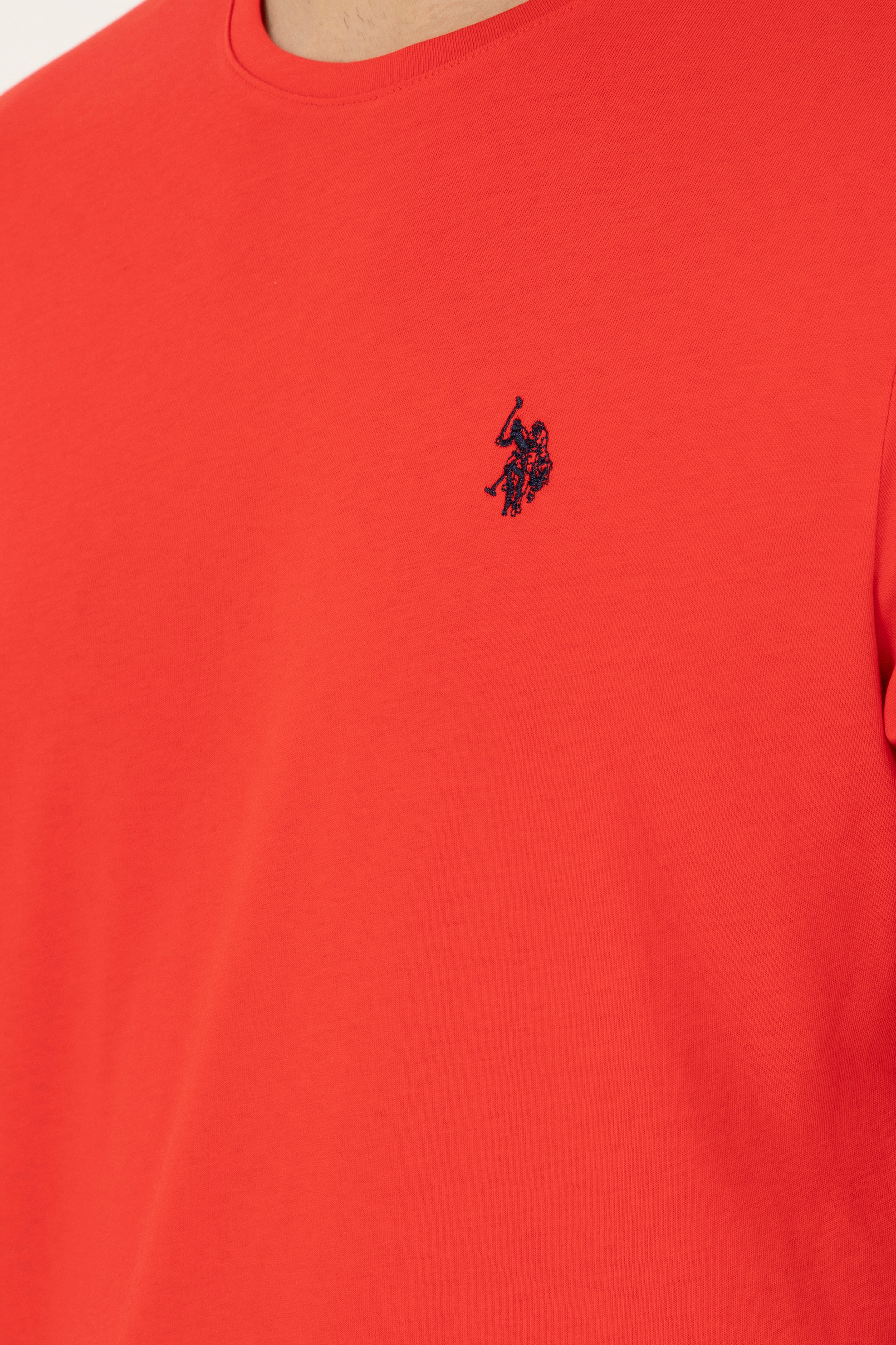 Erkek Regular Fit Bisiklet Yaka Kırmızı Basic Tişört - Image 7