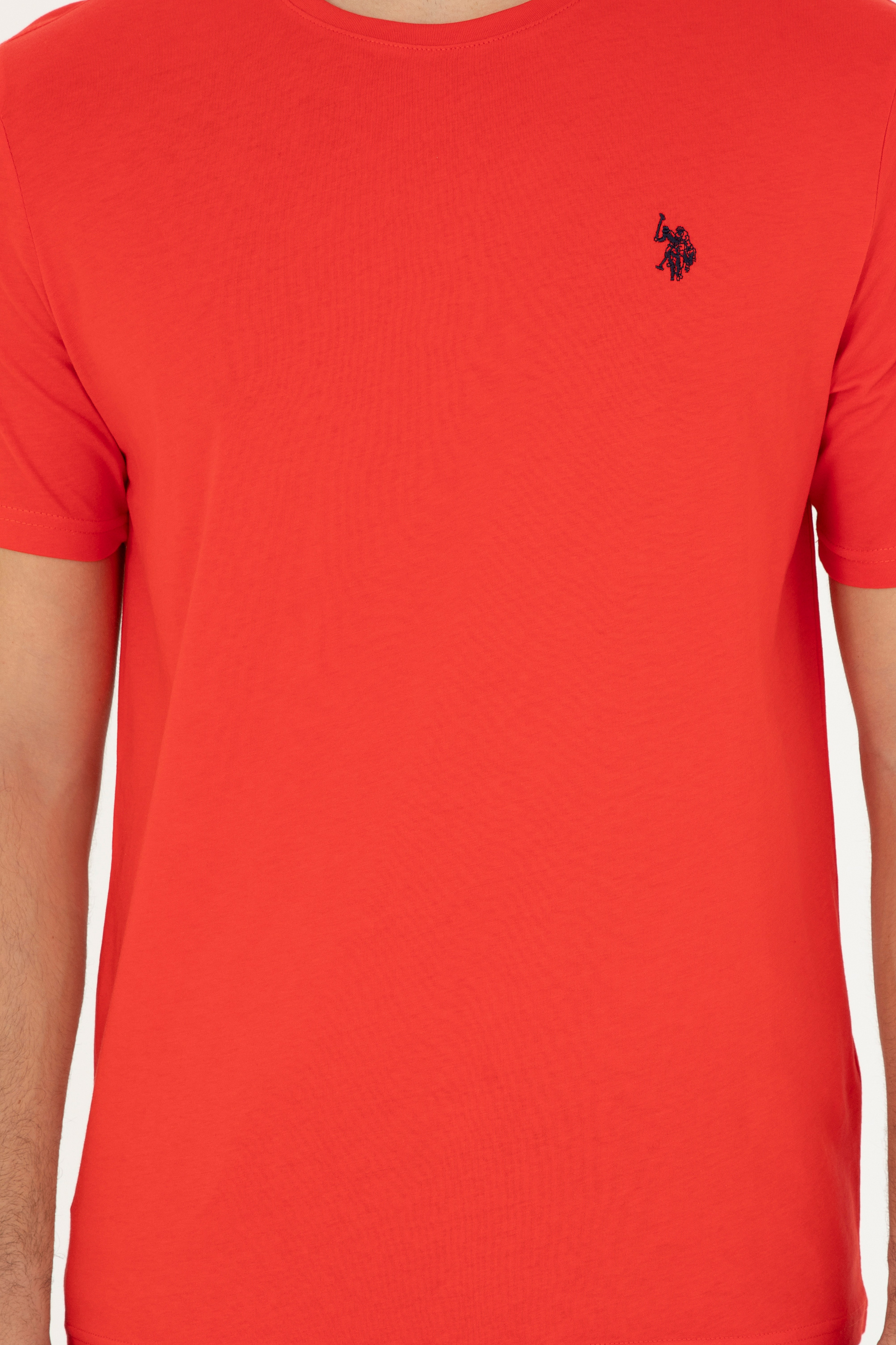 Erkek Regular Fit Bisiklet Yaka Kırmızı Basic Tişört - Image 6