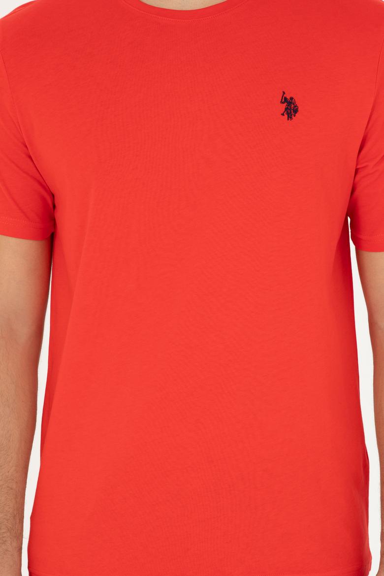 Erkek Regular Fit Bisiklet Yaka Kırmızı Basic Tişört - 50279632189