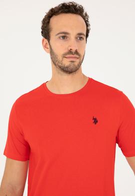 Erkek Regular Fit Bisiklet Yaka Kırmızı Basic Tişört - 50279632189